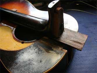 1947 Gibson LG with neck removed.