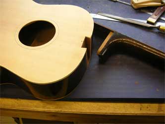 1947 Gibson LG with neck removed and new top fitted.